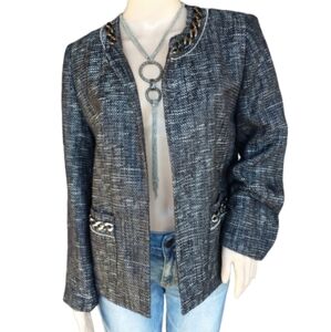 Beautiful Alfred Dunner Jacket With Bold Chain Accents
